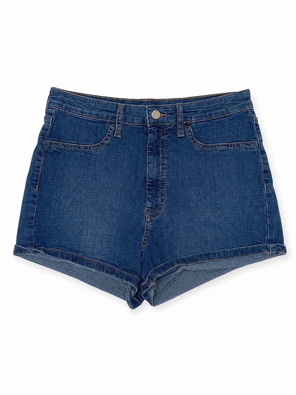 Wild Fable Denim Shorts Women’s Medium Wash Rolled Cuff High Rise Size 10